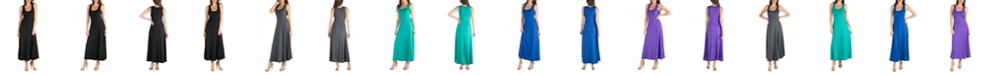24seven Comfort Apparel Slim Fit A-Line Sleeveless Maxi Dress